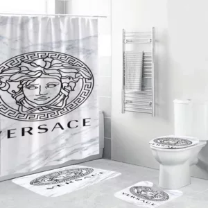 Versace Bigin Marble Background Bathroom Set Luxury Fashion Brand Hypebeast Bath Mat Home Decor