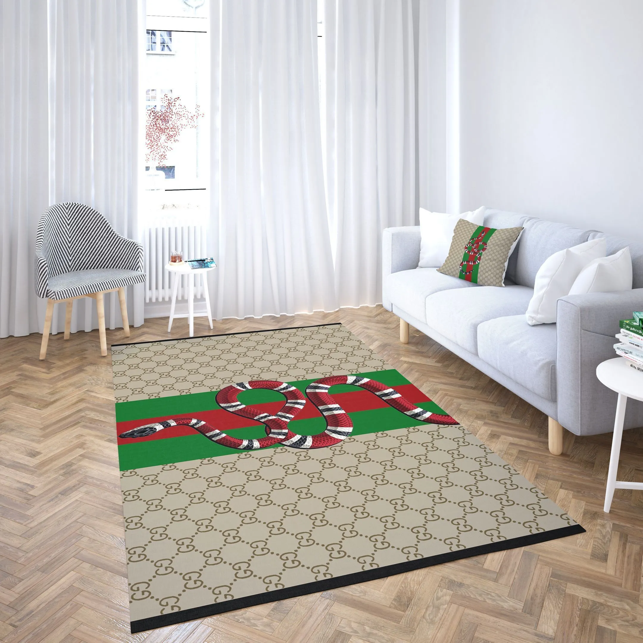 Gucci retro snake Rectangle Rug Home Decor Area Carpet Luxury Door Mat Fashion Brand