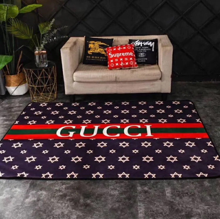 Gucci Rectangle Rug Home Decor Area Carpet Luxury Door Mat Fashion Brand