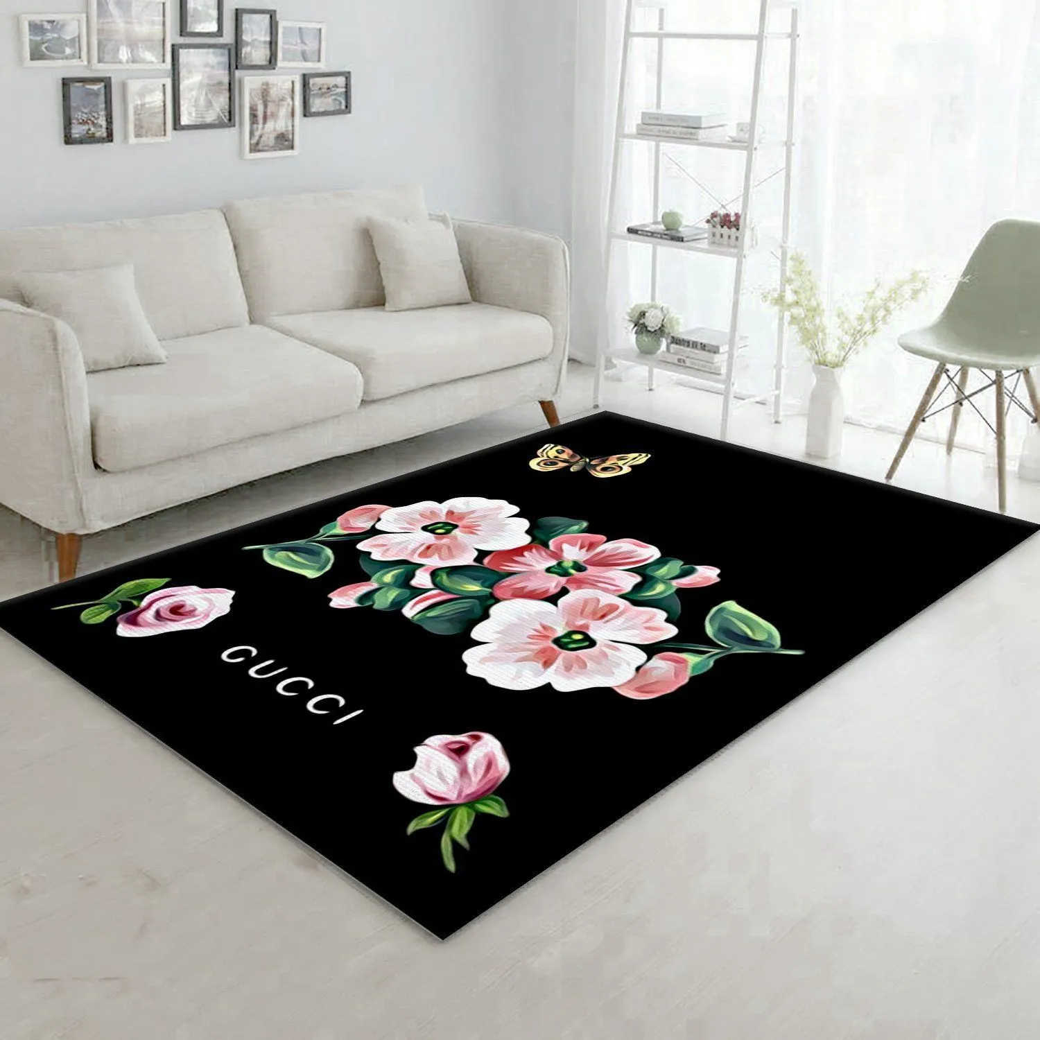 Gucci flower Rectangle Rug Home Decor Fashion Brand Door Mat Luxury Area Carpet