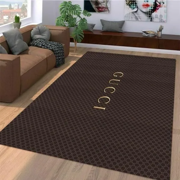 Gucci brown Rectangle Rug Door Mat Luxury Area Carpet Home Decor Fashion Brand