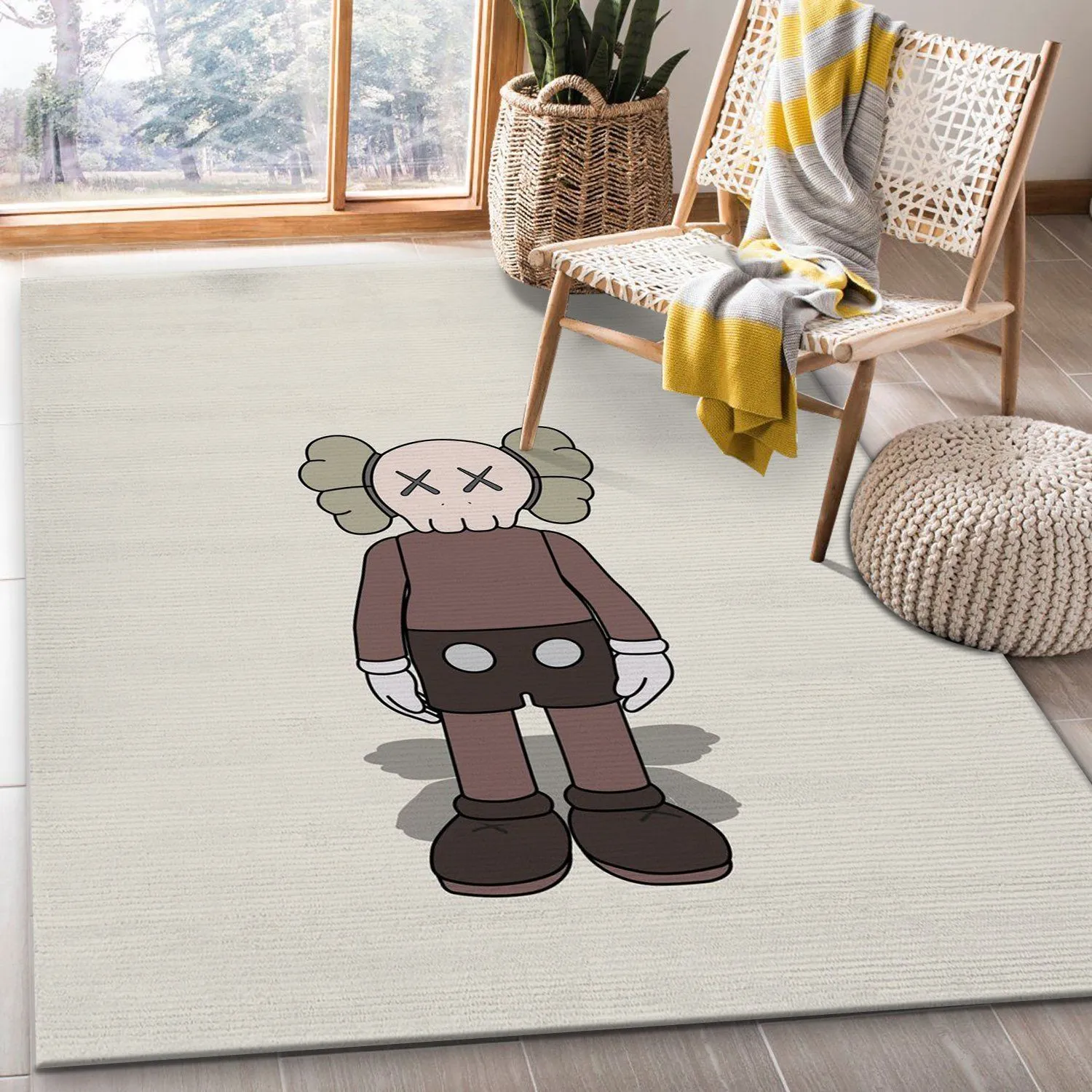 Kaws standing brown Rectangle Rug Door Mat Luxury Area Carpet Fashion Brand Home Decor