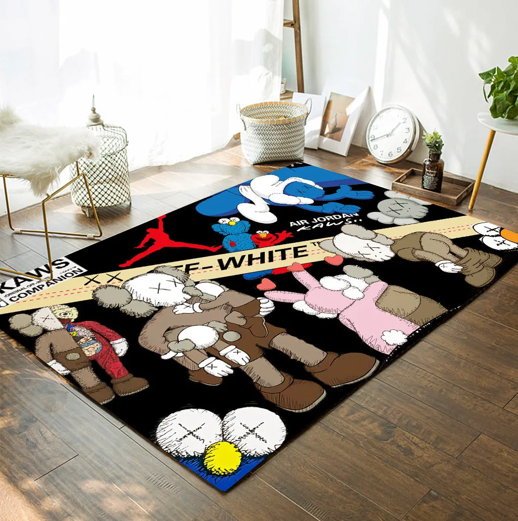 Kaws air jordan Rectangle Rug Door Mat Home Decor Luxury Area Carpet Fashion Brand