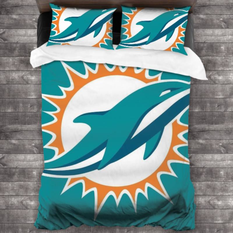 Miami Dolphins Logo Type 306 Bedding Sets Sporty Bedroom Home Decor