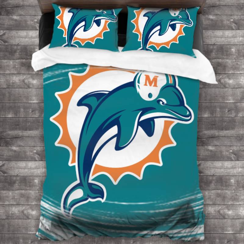 Miami Dolphins Logo Type 402 Bedding Sets Sporty Bedroom Home Decor