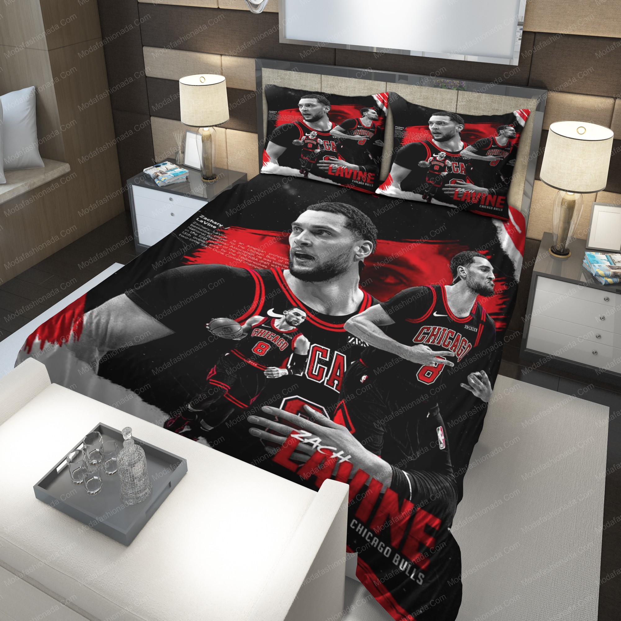 Zach Lavine Chicago Bulls Nba 201 Logo Type 1052 Bedding Sets Sporty Bedroom Home Decor