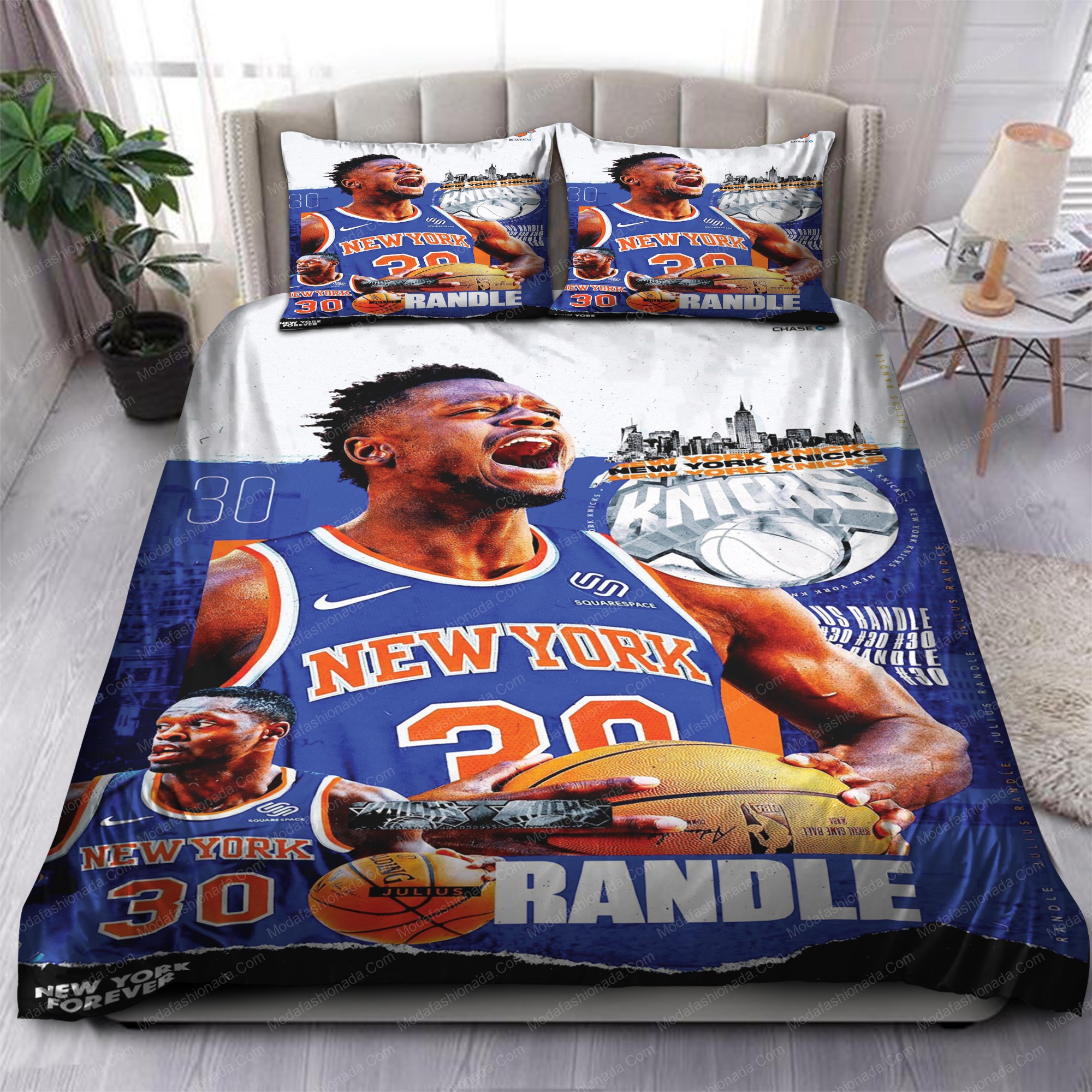 Julius Randle New York Knicks Nba 175 Logo Type 1092 Bedding Sets Sporty Bedroom Home Decor