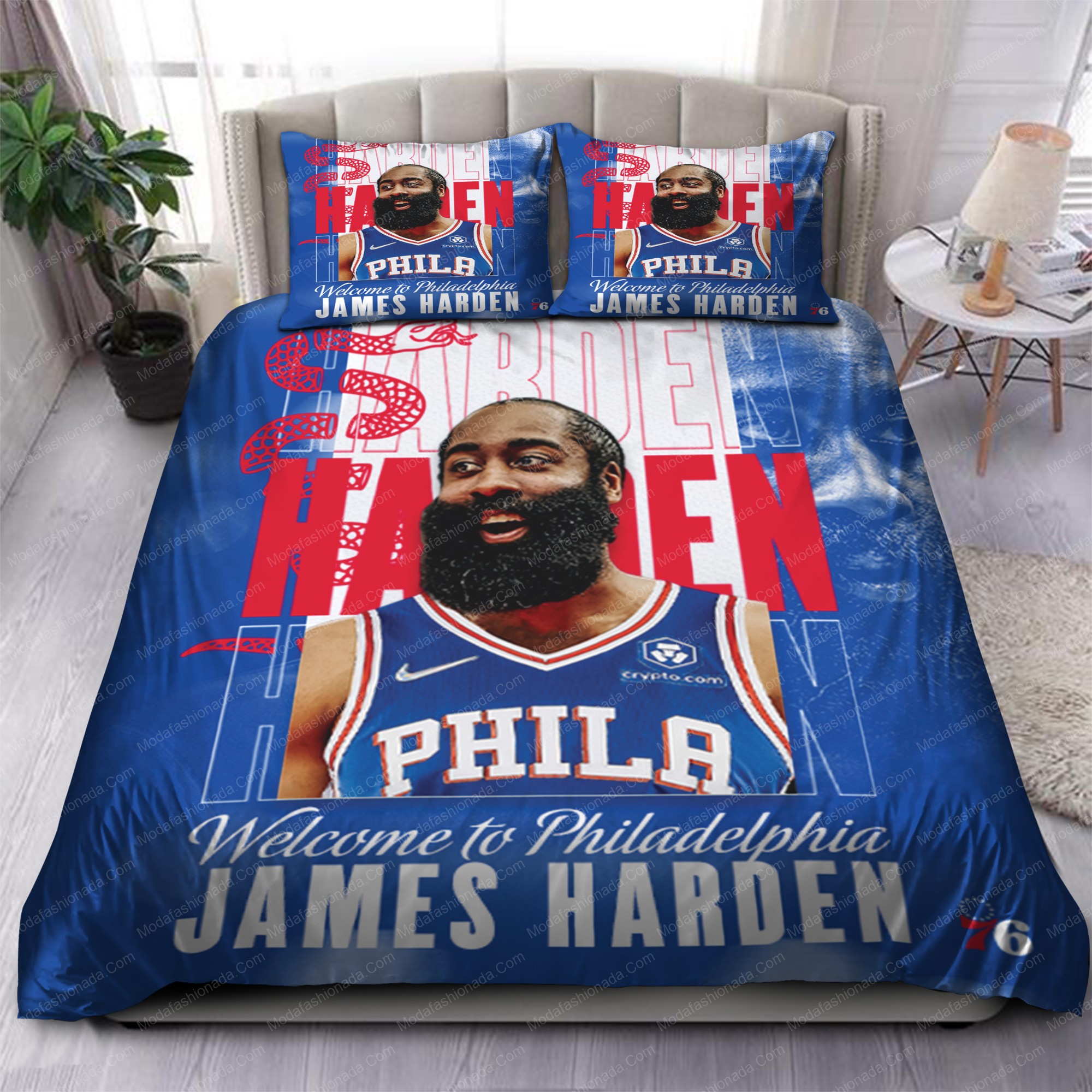 James Harden Philadelphia 76Ers Nba 116 Logo Type 1122 Bedding Sets Sporty Bedroom Home Decor