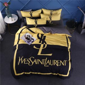 Ysl Yves Saint Laurent Bedding Set Luxury Bedroom Home Decor Bedspread