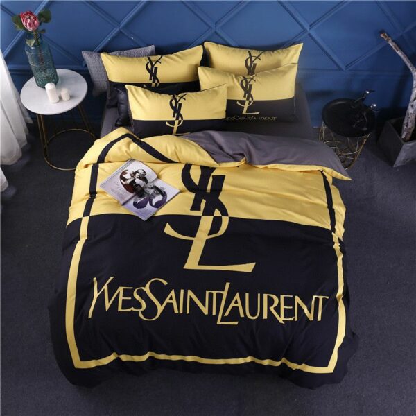 Ysl Yves Saint Laurent Bedding Set Luxury Bedroom Home Decor Bedspread