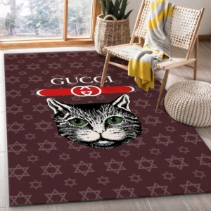 Gucci Cat Mat Luxury Fashion Brand Rug Home Decor Door Mat Area Carpet