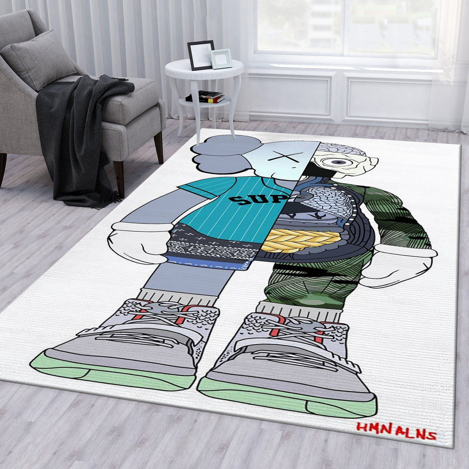 Kaws X Supreme Area For Christmas Bed Luxury Fashion Brand Rug Home Decor Area Carpet Door Mat