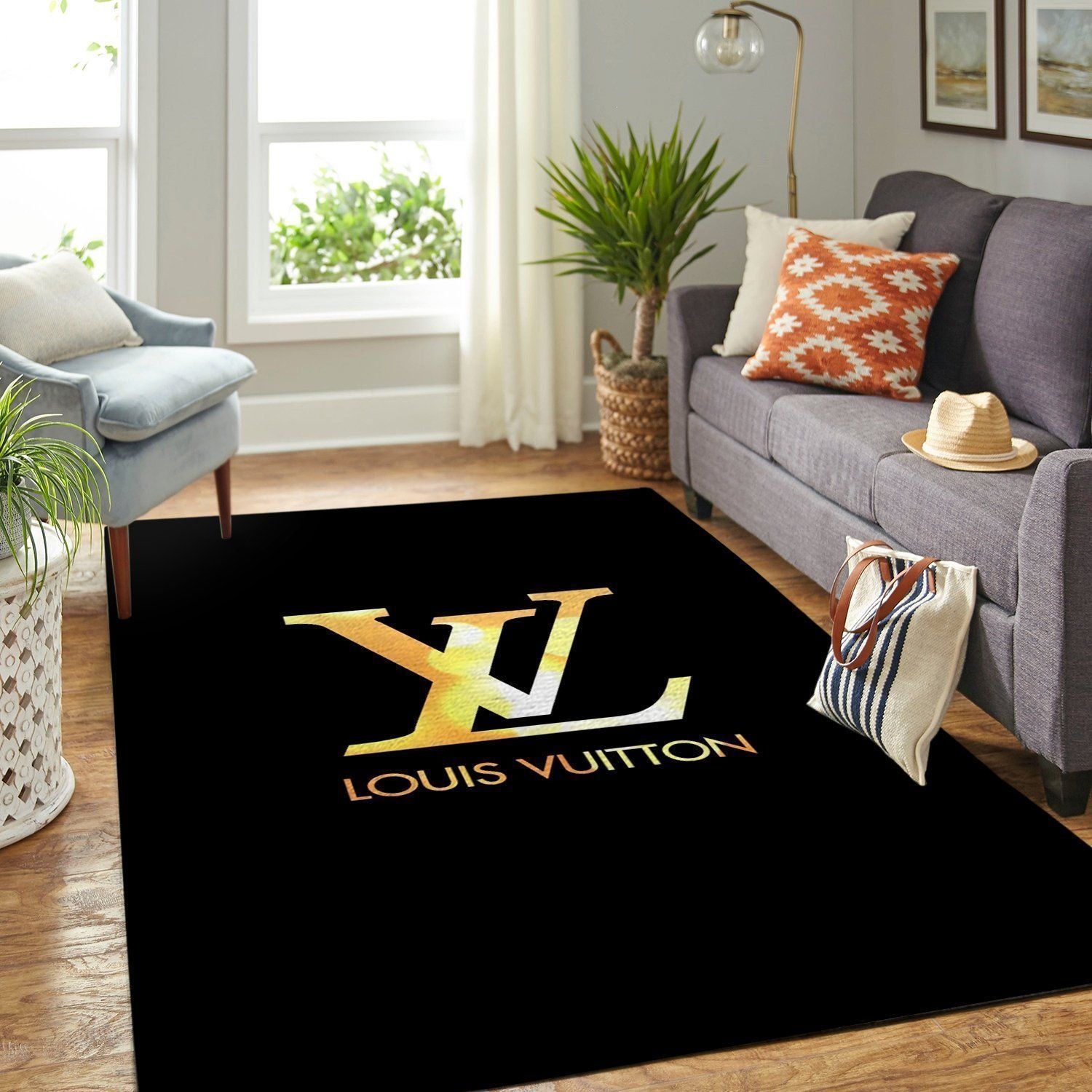 Louis Vuitton Area Dark Luxury Fashion Brand Rug Area Carpet Door Mat Home Decor