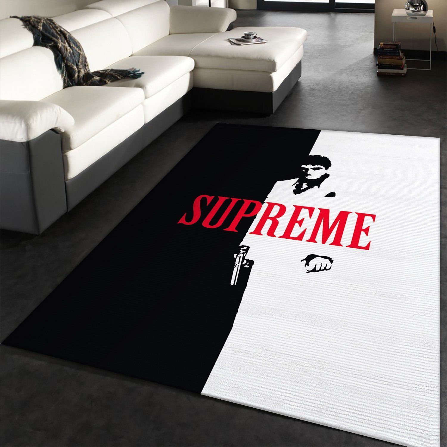 Scarface And Supreme Split Area Luxury Fashion Brand Rug Area Carpet Door Mat Home Decor