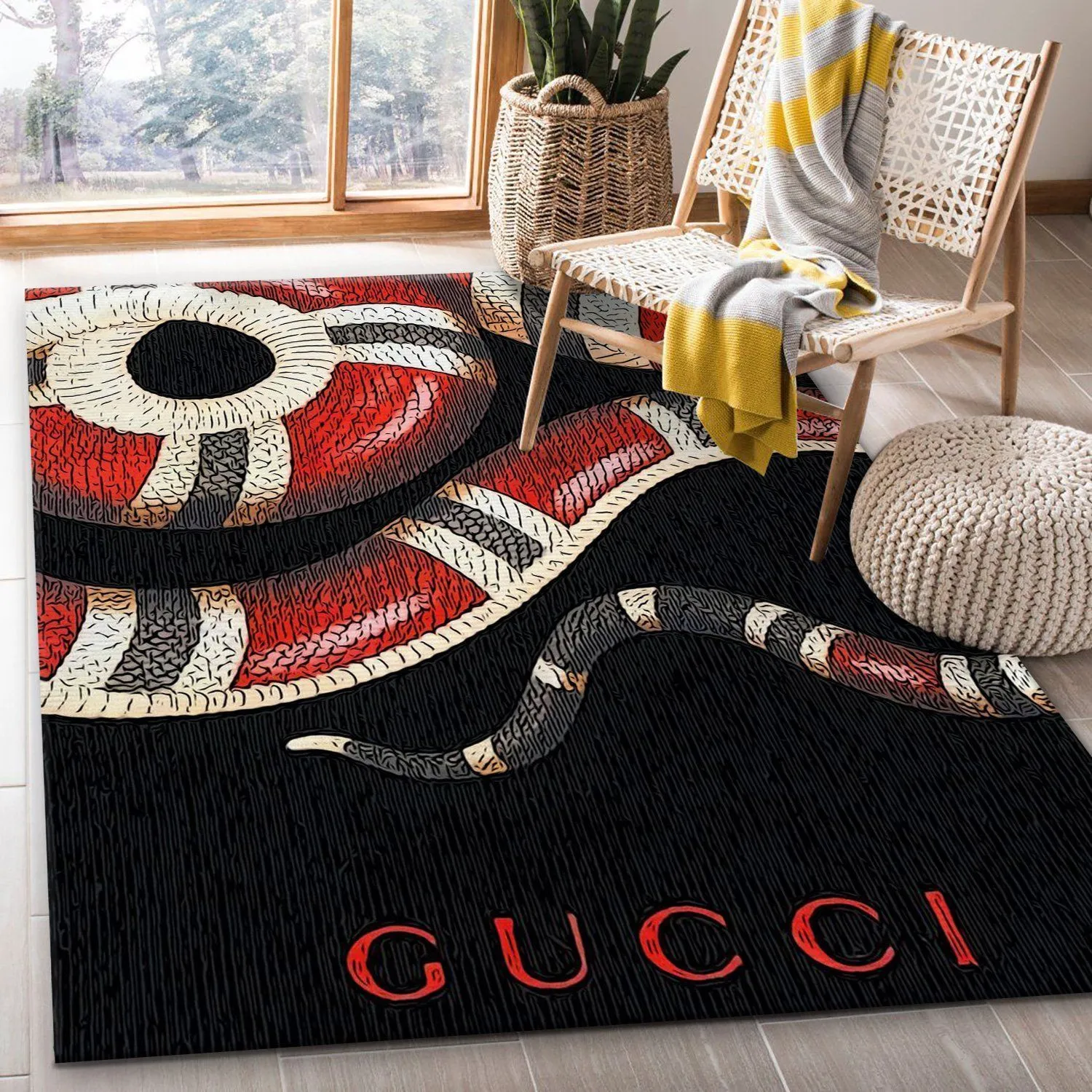 Gucci Snake Mat Luxury Fashion Brand Rug Area Carpet Home Decor Door Mat