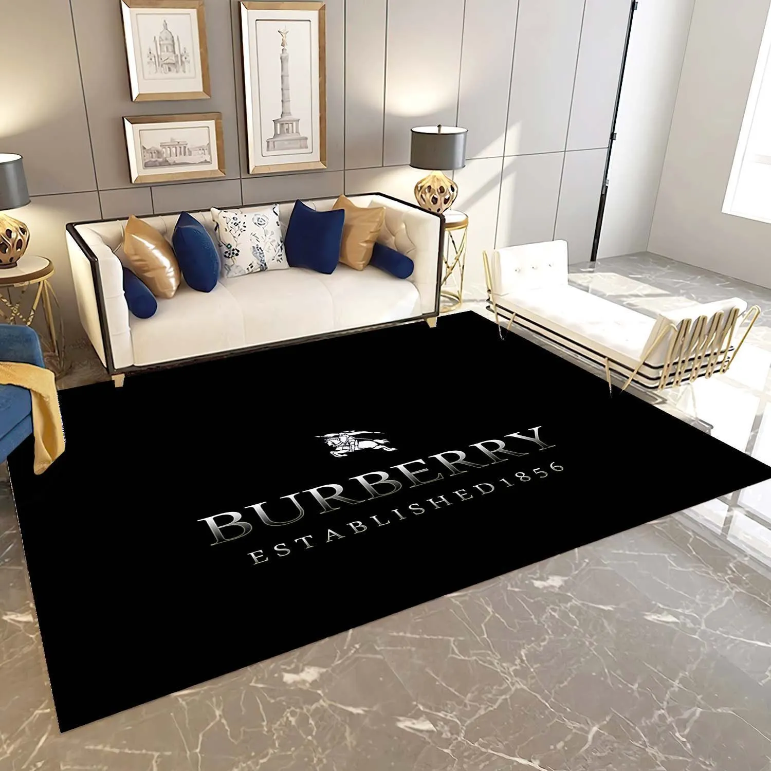 Burberry Dark Luxury Fashion Brand Rug Area Carpet Door Mat Home Decor