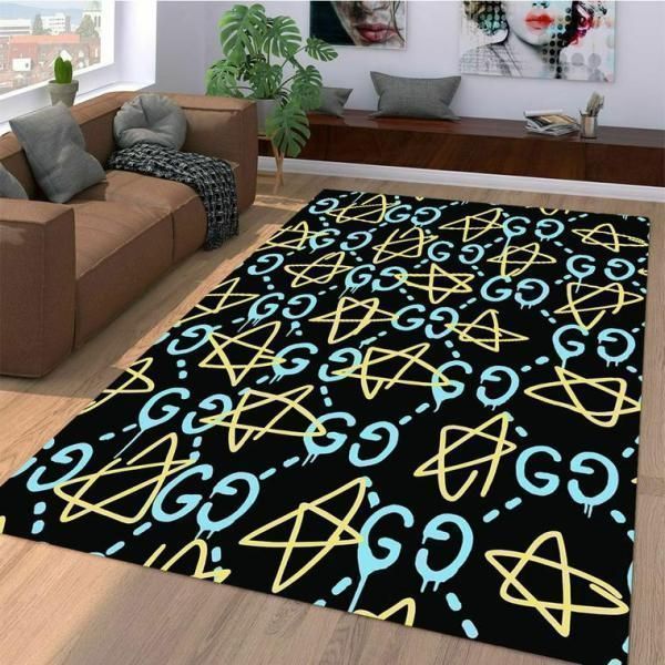 Gucci Print Luxury Fashion Brand Rug Door Mat Home Decor Area Carpet