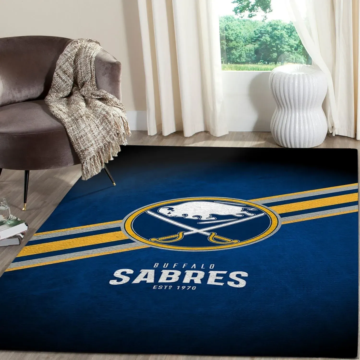 Buffalo Sabres Logo Nhl Fn Hockeys Custom Type 7083 Rug Home Decor Living Room Area Carpet
