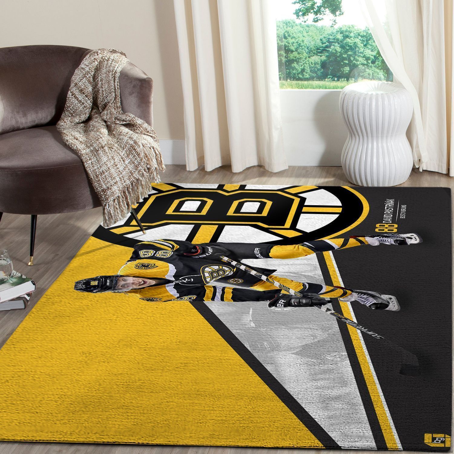 Boston Bruins Logo Nhl Fn Hockeys Custom Type 7195 Rug Area Carpet Living Room Home Decor