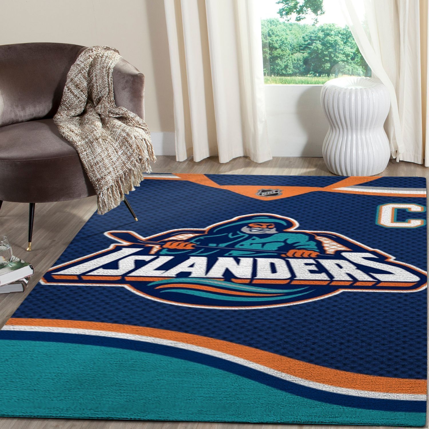 New York Islanders Logo Nhl Fn Hockeys Custom Type 7244 Rug Living Room Home Decor Area Carpet