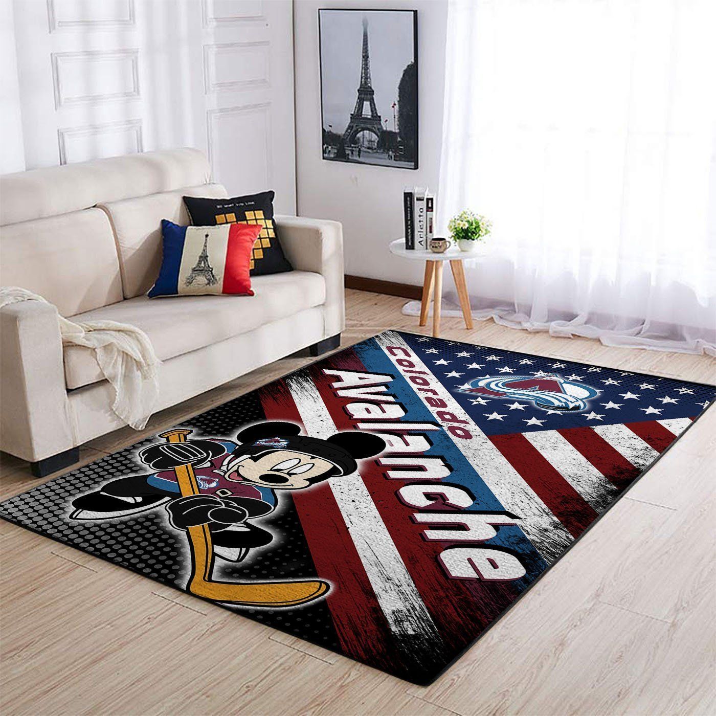 Colorado Avalanche Nhl Team Logo Mickey Us Type 7734 Rug Home Decor Living Room Area Carpet