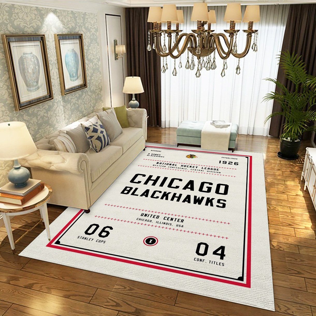 Chicago Blackhawks Nhl Us Type 7800 Rug Home Decor Living Room Area Carpet