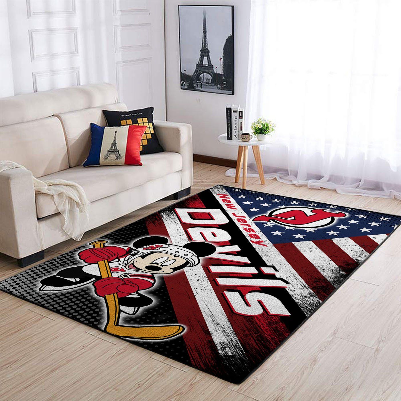 New Jersey Devils Nhl Team Logo Mickey Us Type 7814 Rug Home Decor Living Room Area Carpet