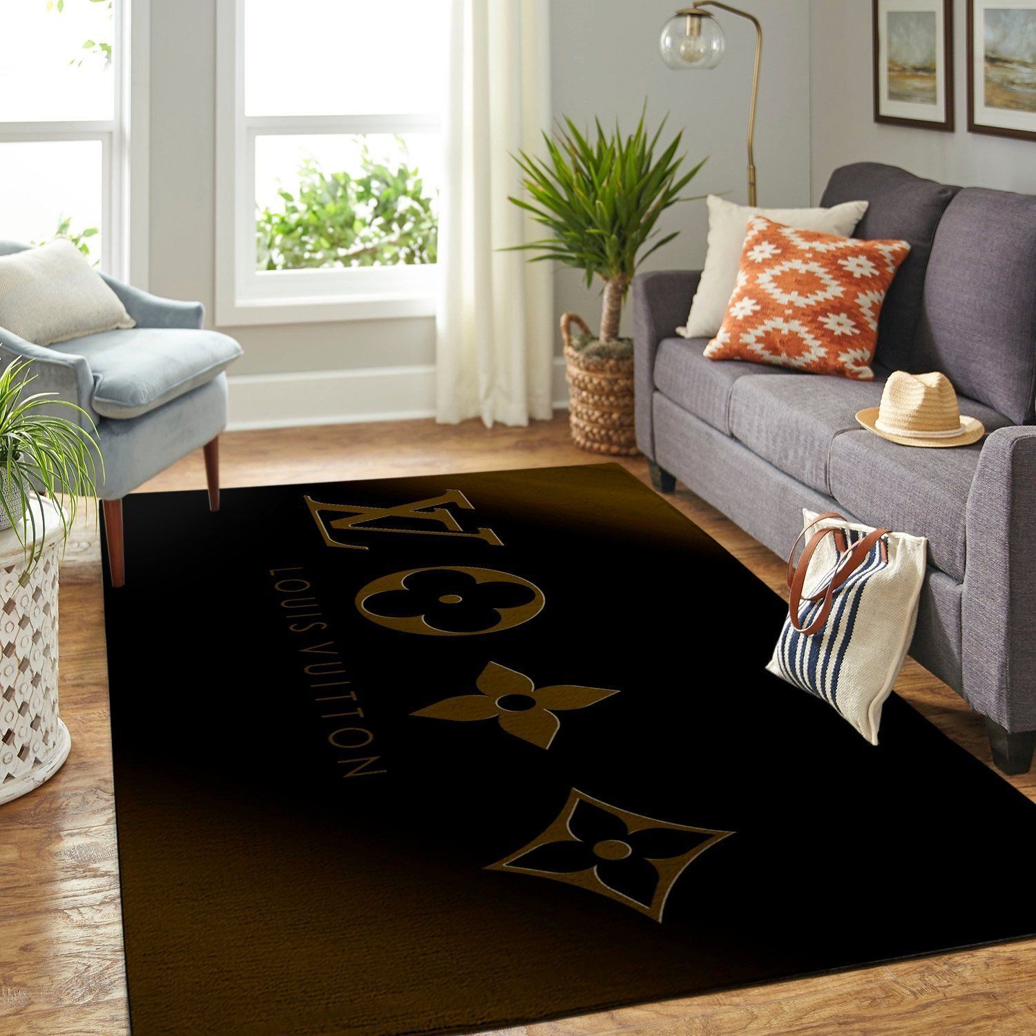 Louis Vuitton X Supreme Area Luxury Fashion Brand Rug Door Mat Area Carpet Home Decor