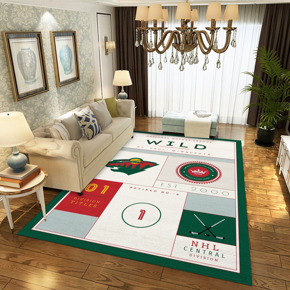 Minnesota Wild Nhl Art Nhl Us Type 7819 Rug Area Carpet Home Decor Living Room