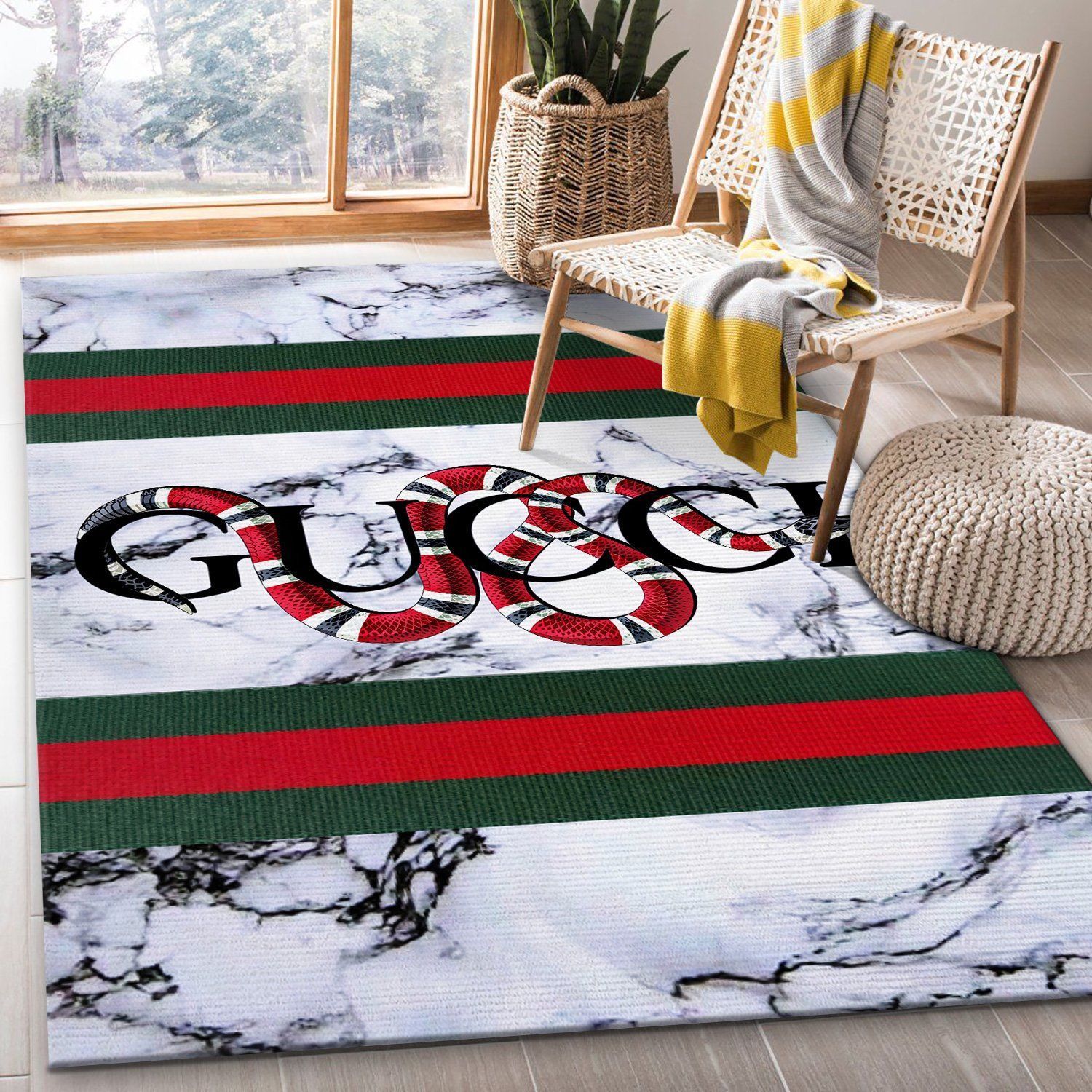 Gucci Pattern Area Fn Christmas The Luxury Fashion Brand Rug Area Carpet Door Mat Home Decor