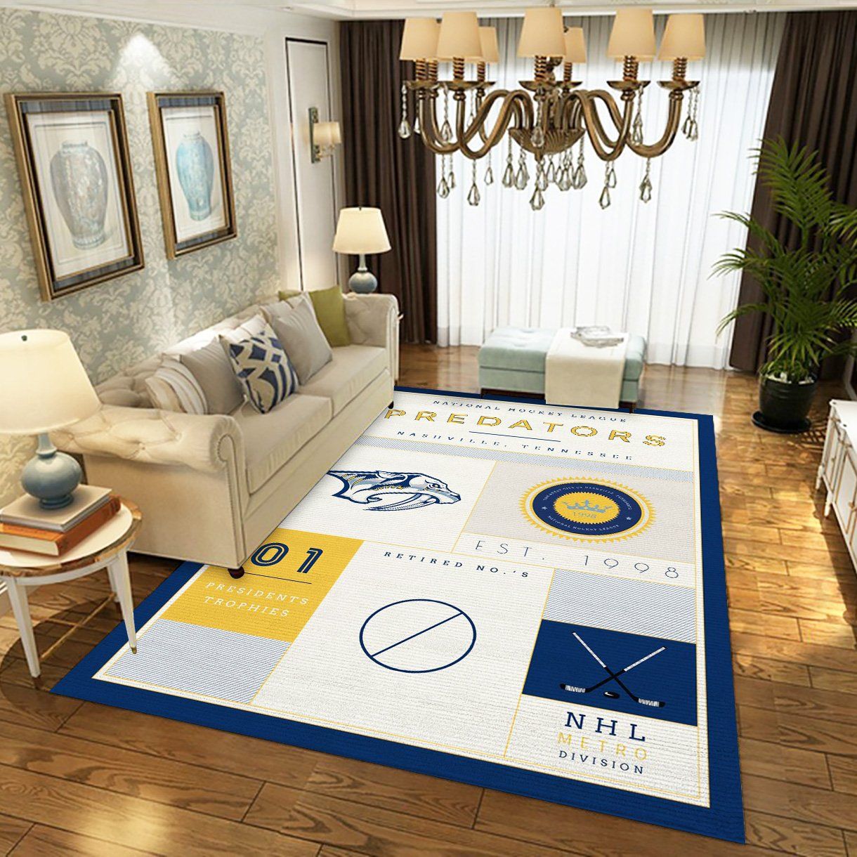 Nashville Predators Nhl Us Type 7828 Rug Home Decor Area Carpet Living Room