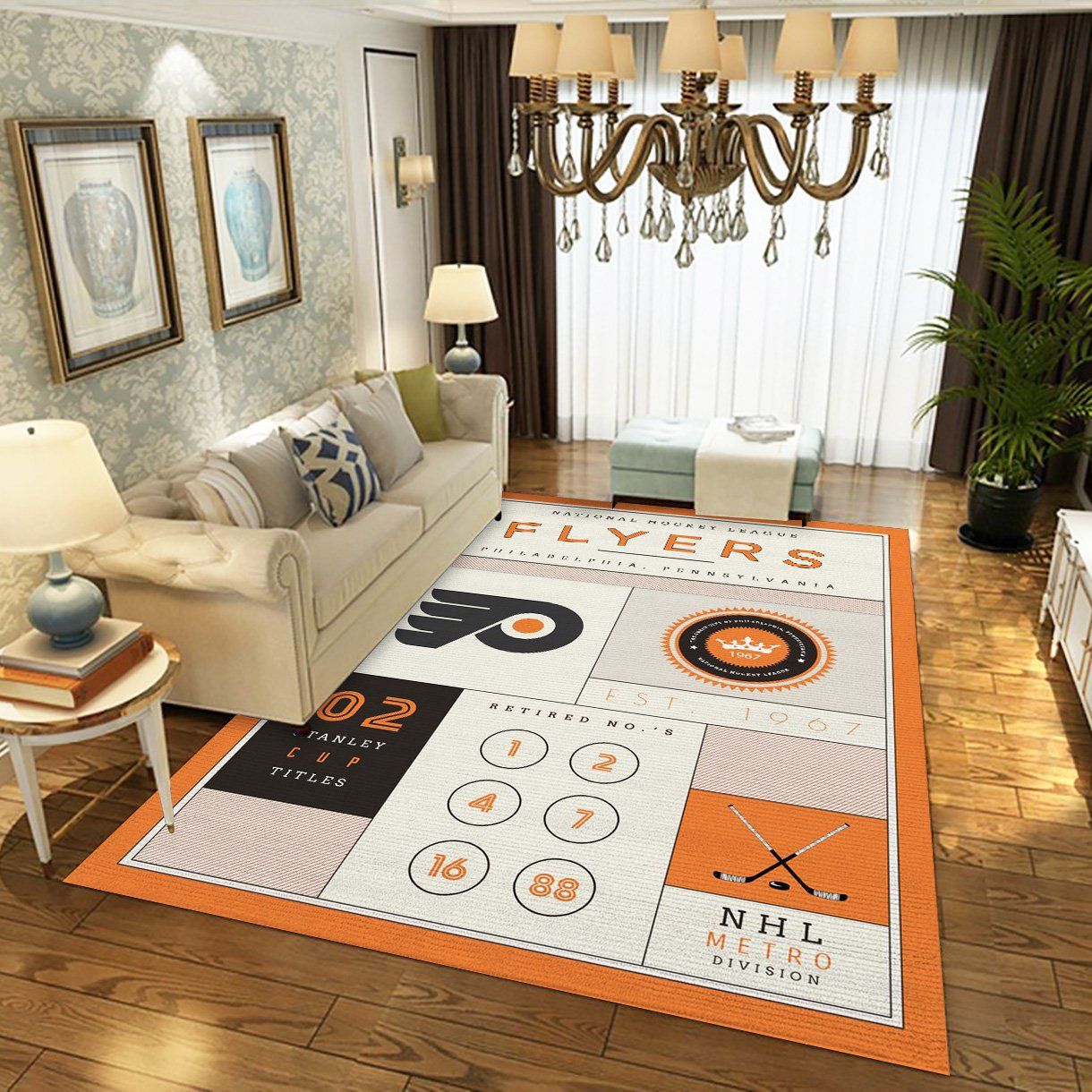 Philadelphia Flyers Nhl Us Type 7868 Rug Living Room Home Decor Area Carpet