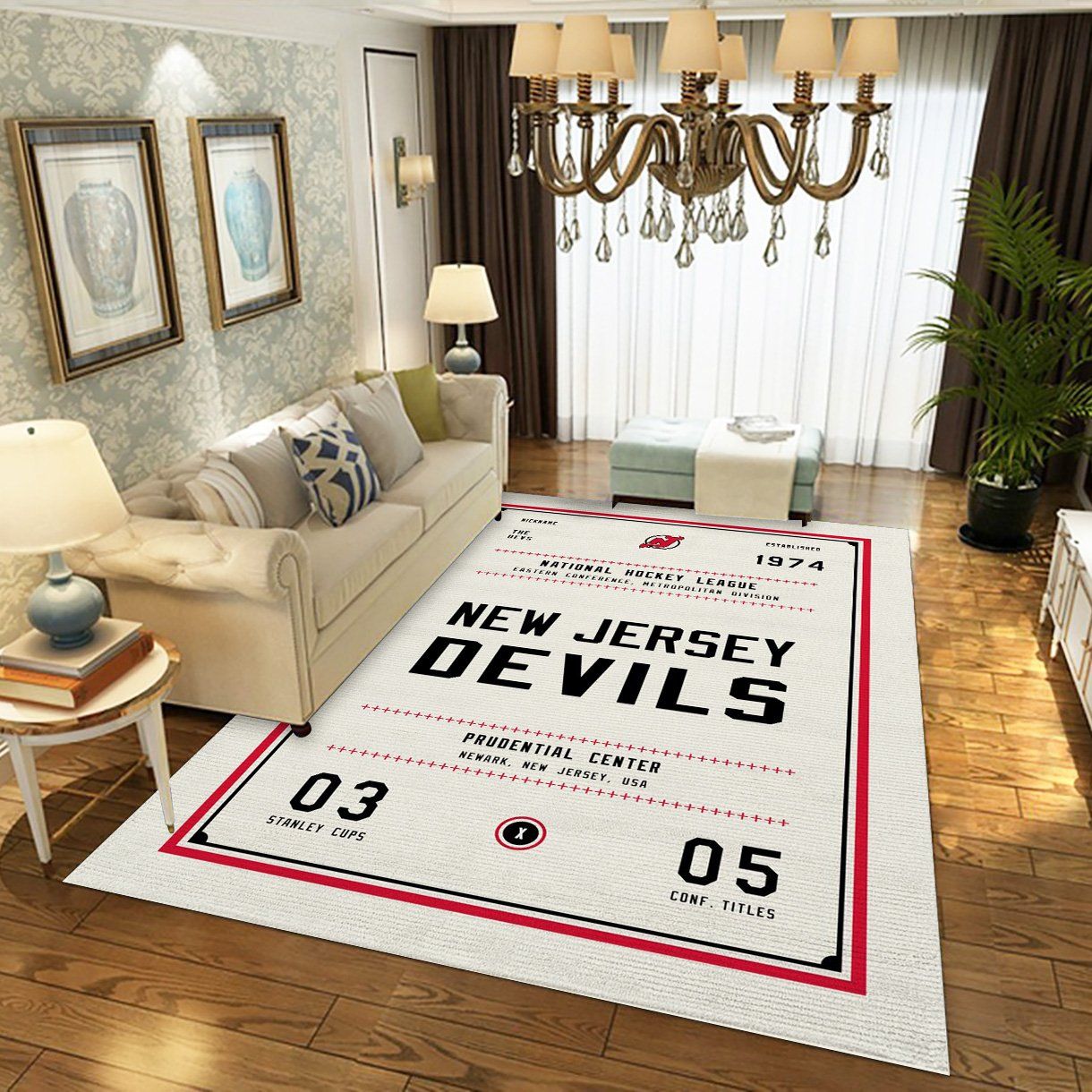 New Jersey Devils Nhl Us Type 7892 Rug Area Carpet Home Decor Living Room