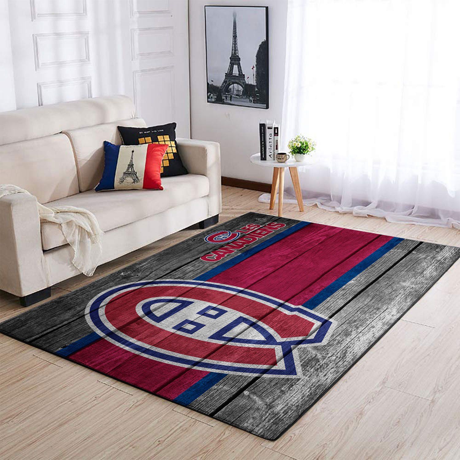 Montr Al Canadiens Nhl Team Logo Wooden Type 7924 Rug Area Carpet Living Room Home Decor