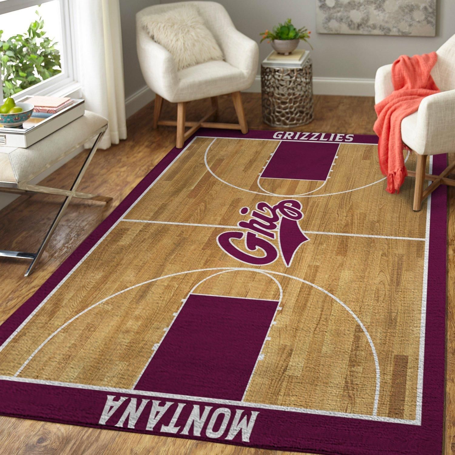 Montana Grizzlies Ncaa Basketball Custom Type 7995 Rug Area Carpet Living Room Home Decor