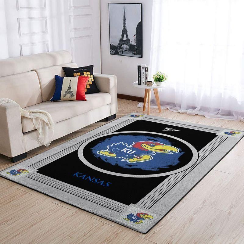 Kansas Jayhawkss Ncaa Football Basketball Team Logo Type 8011 Rug Home Decor Area Carpet Living Room