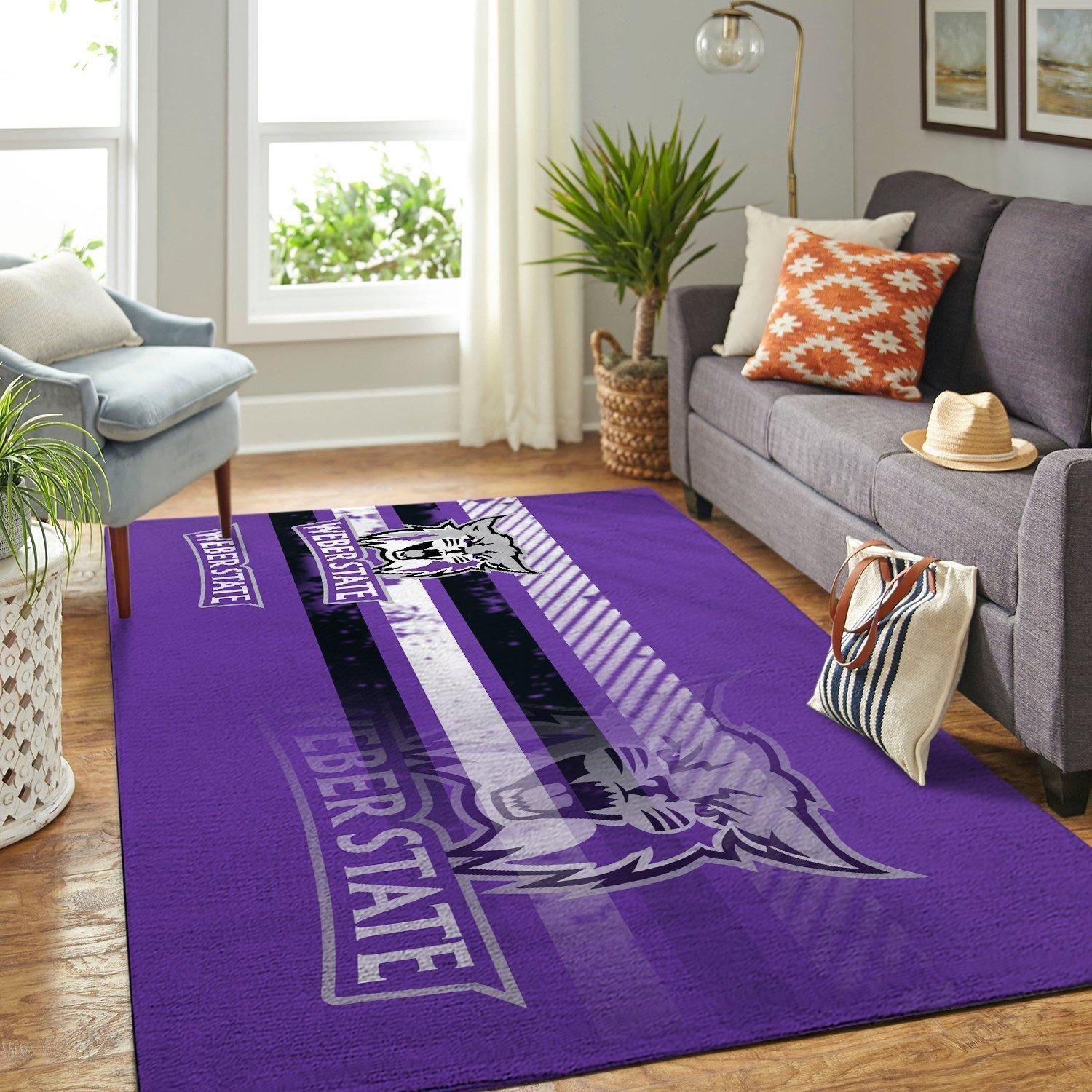 Weber State Wildcatss Ncaa Football Basketball Custom Type 8044 Rug Area Carpet Home Decor Living Room