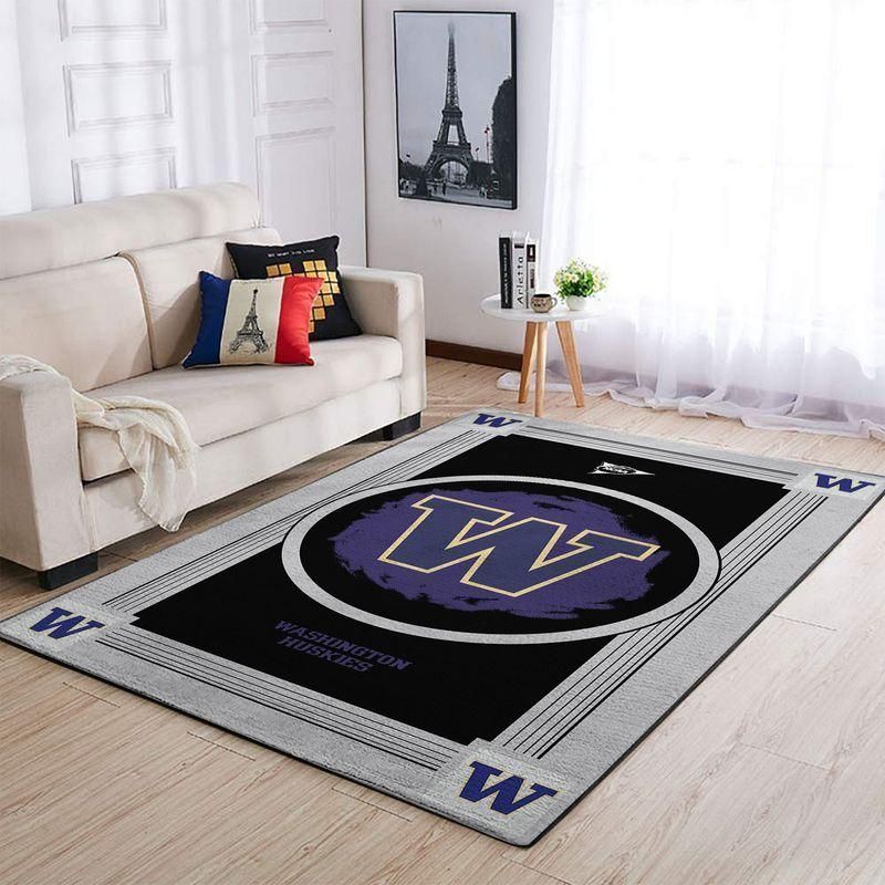 Washington Huskiess Ncaa Football Basketball Team Logo Type 8134 Rug Living Room Home Decor Area Carpet
