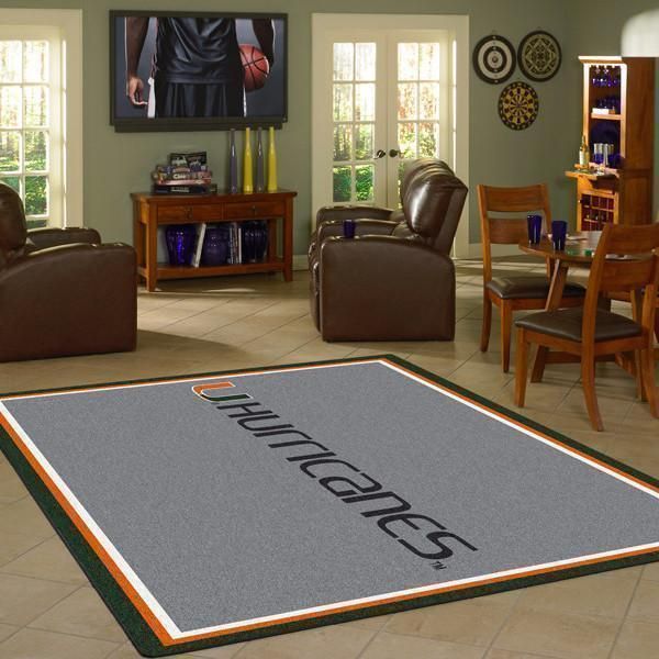 Miami Hurricaness Ncaa Football Basketball Custom Type 8193 Rug Area Carpet Living Room Home Decor