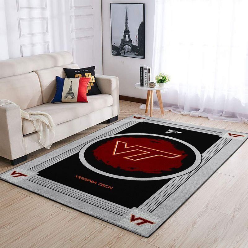Virginia Tech Hokiess Ncaa Football Basketball Team Logo Type 8263 Rug Area Carpet Home Decor Living Room