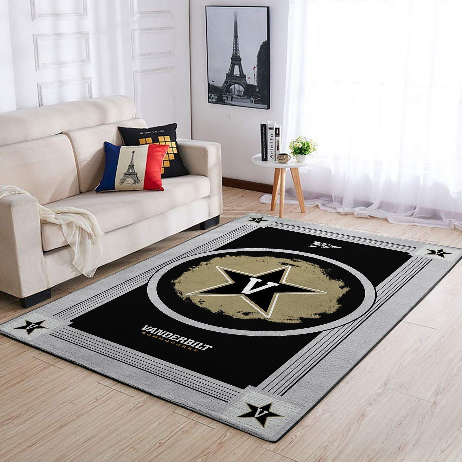 Vanderbilt Commodores Ncaas Team Logo Type 8264 Rug Area Carpet Home Decor Living Room
