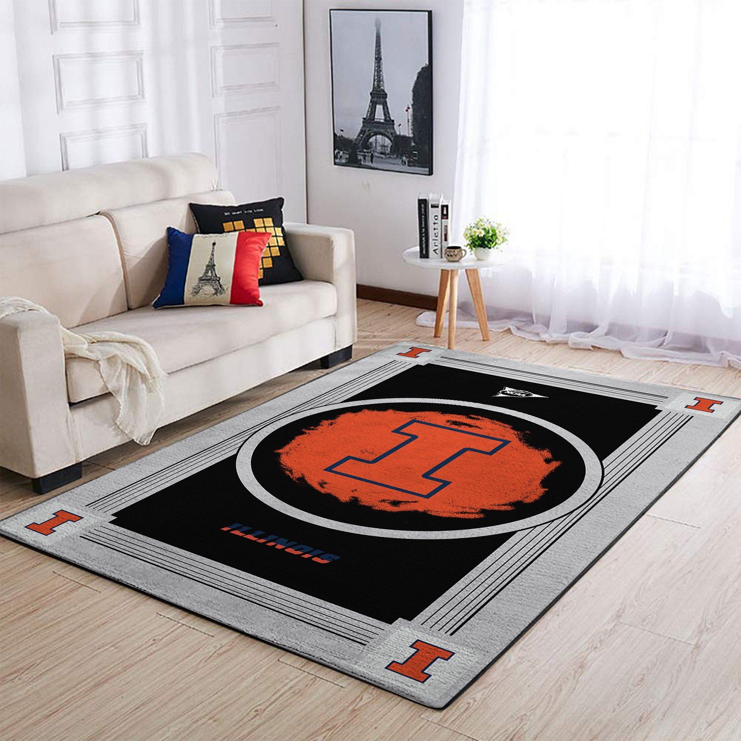 Illinois Fighting Illini Ncaa Team Logo Nice Type 8289 Rug Living Room Home Decor Area Carpet