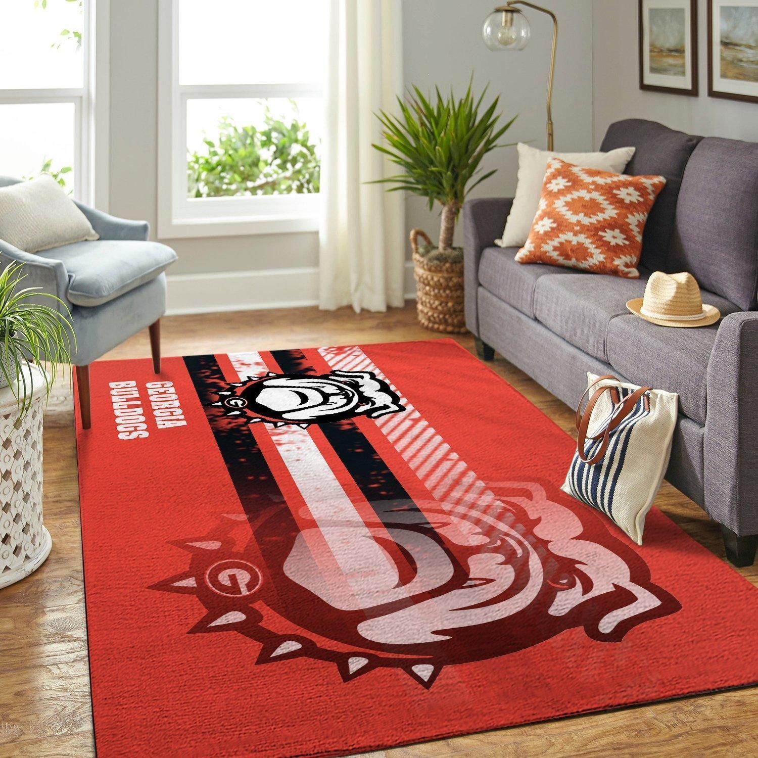 Georgia Bulldogss Ncaa Football Basketball Custom Type 8302 Rug Living Room Home Decor Area Carpet
