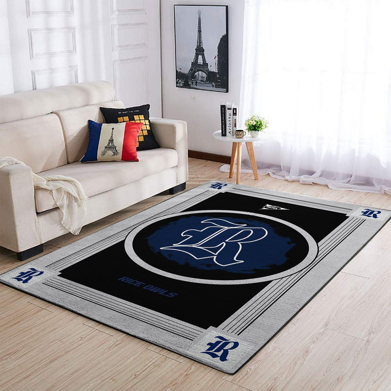 Rice Owls Ncaas Team Logo Type 8318 Rug Home Decor Living Room Area Carpet