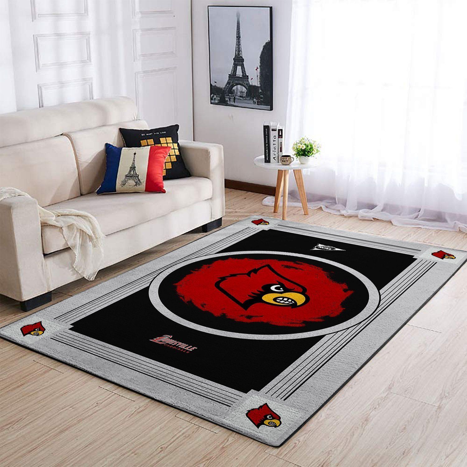 Louisville Cardinals Ncaa Team Logo Nice Type 8366 Rug Area Carpet Home Decor Living Room