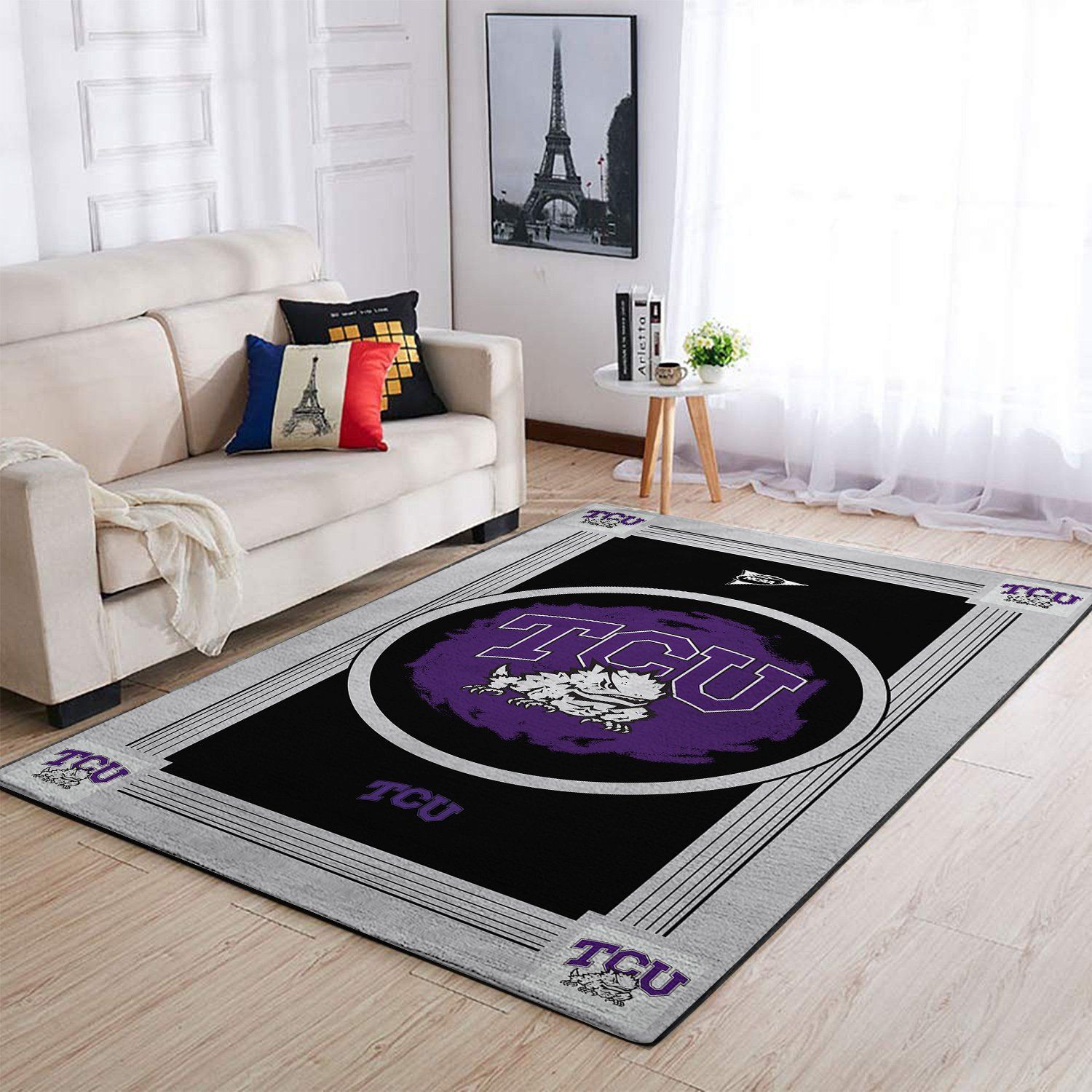 Tcu Horned Frogs Ncaa Team Logo Nice Type 8387 Rug Area Carpet Home Decor Living Room