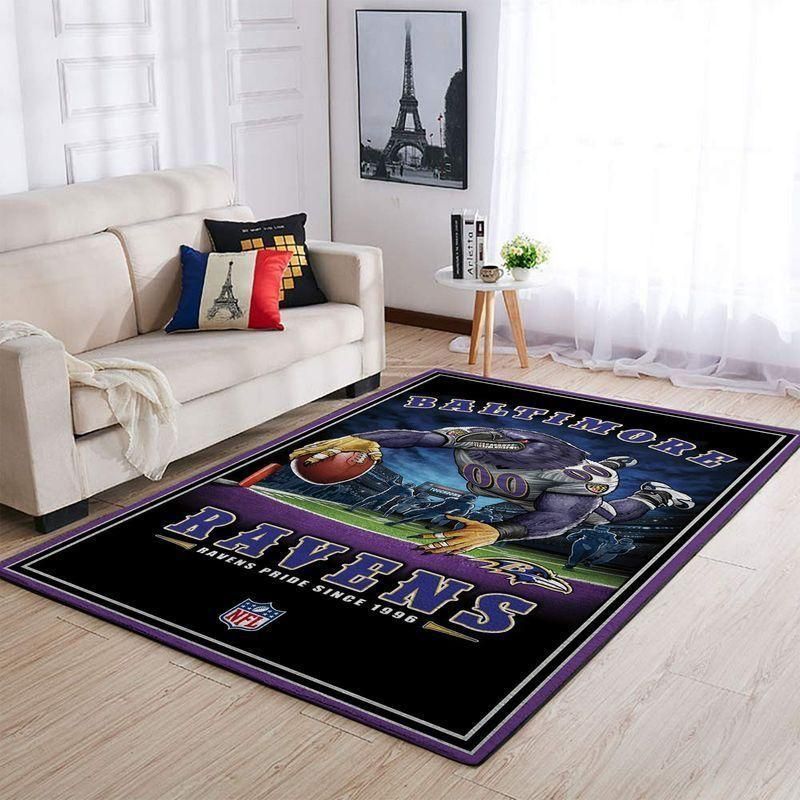Baltimore Ravens Ncaa Team Logos Type 8394 Rug Area Carpet Home Decor Living Room