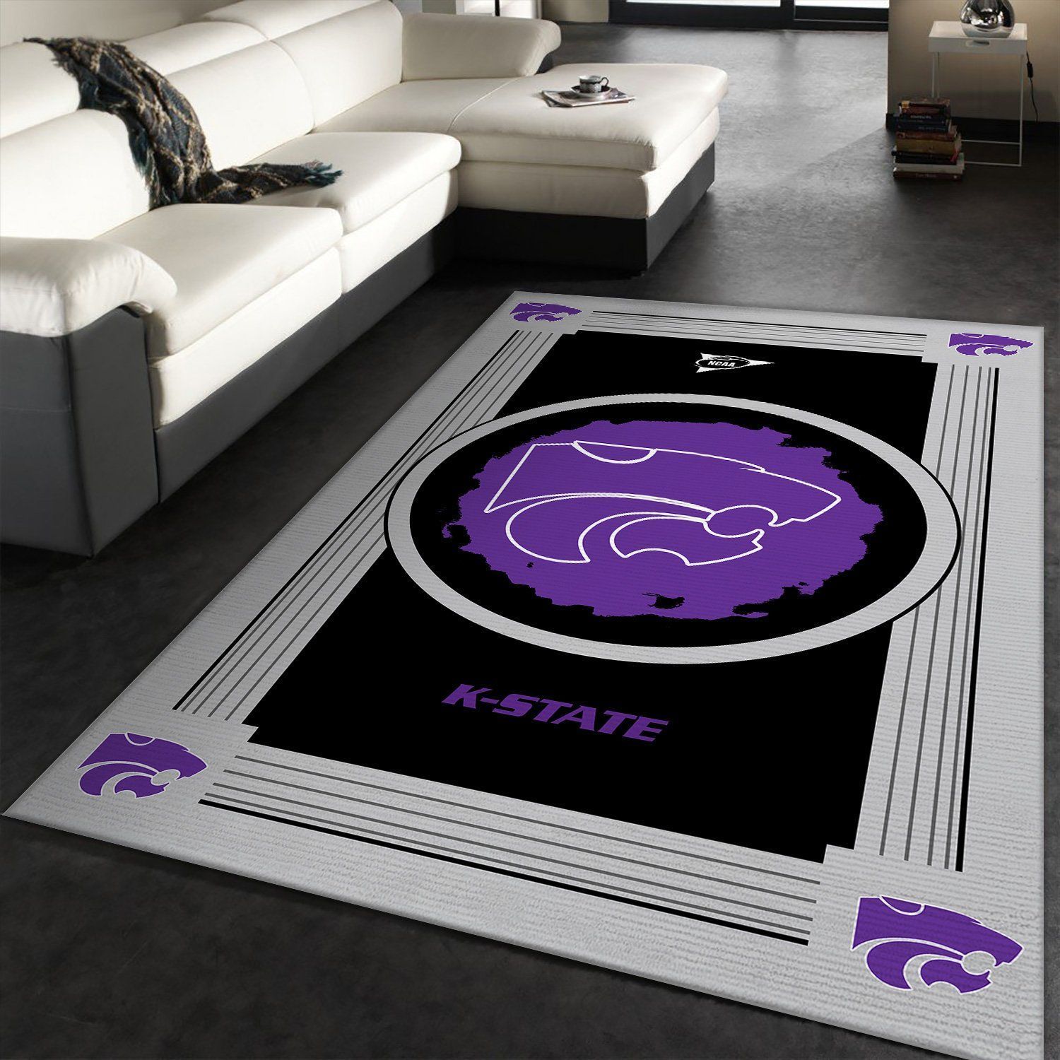 Kansas State Wildcats Ncaa Team Logo Nice Rer Hu Type 8396 Rug Area Carpet Living Room Home Decor
