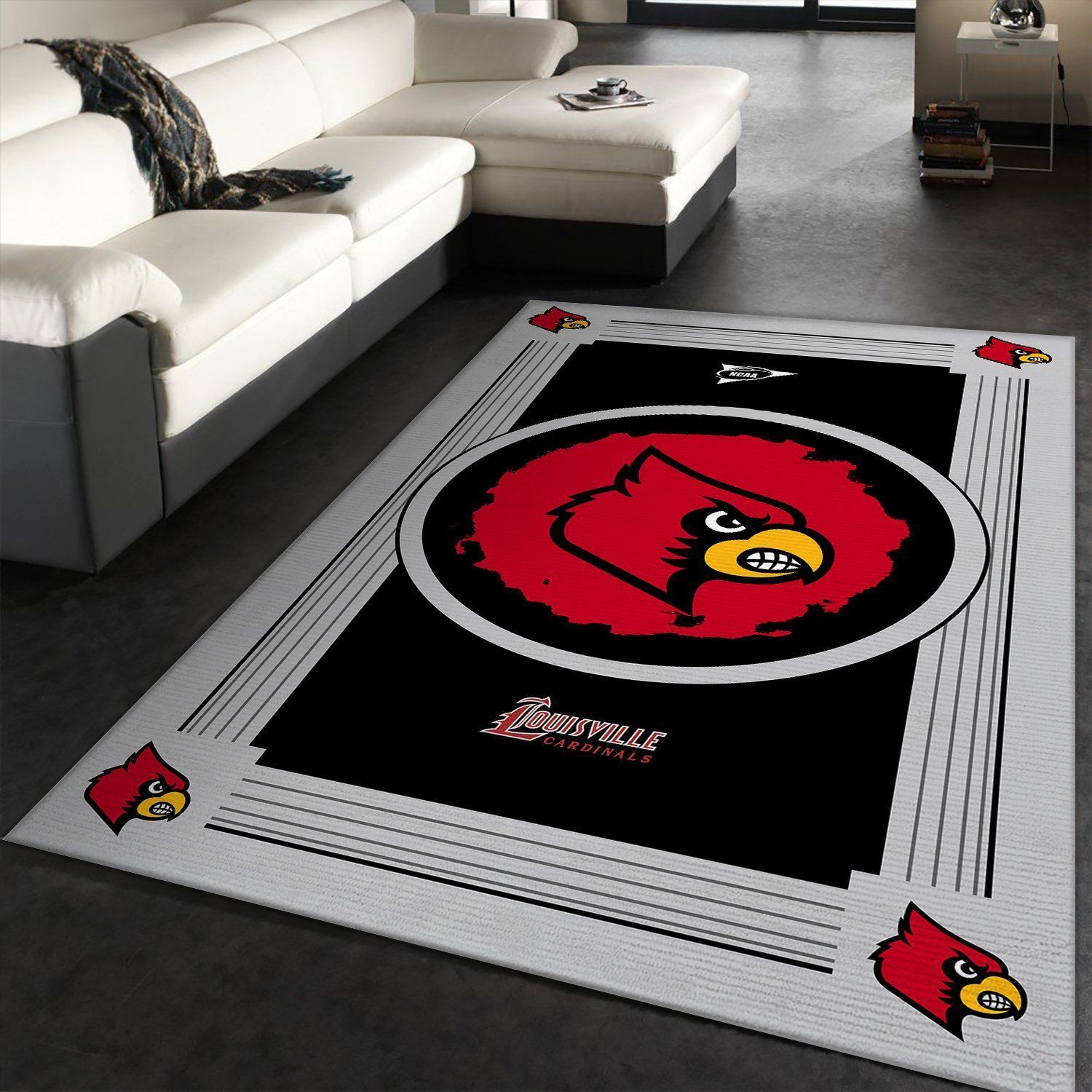Louisville Cardinals Ncaa Team Logo Nice Rer Hj Type 8448 Rug Living Room Area Carpet Home Decor