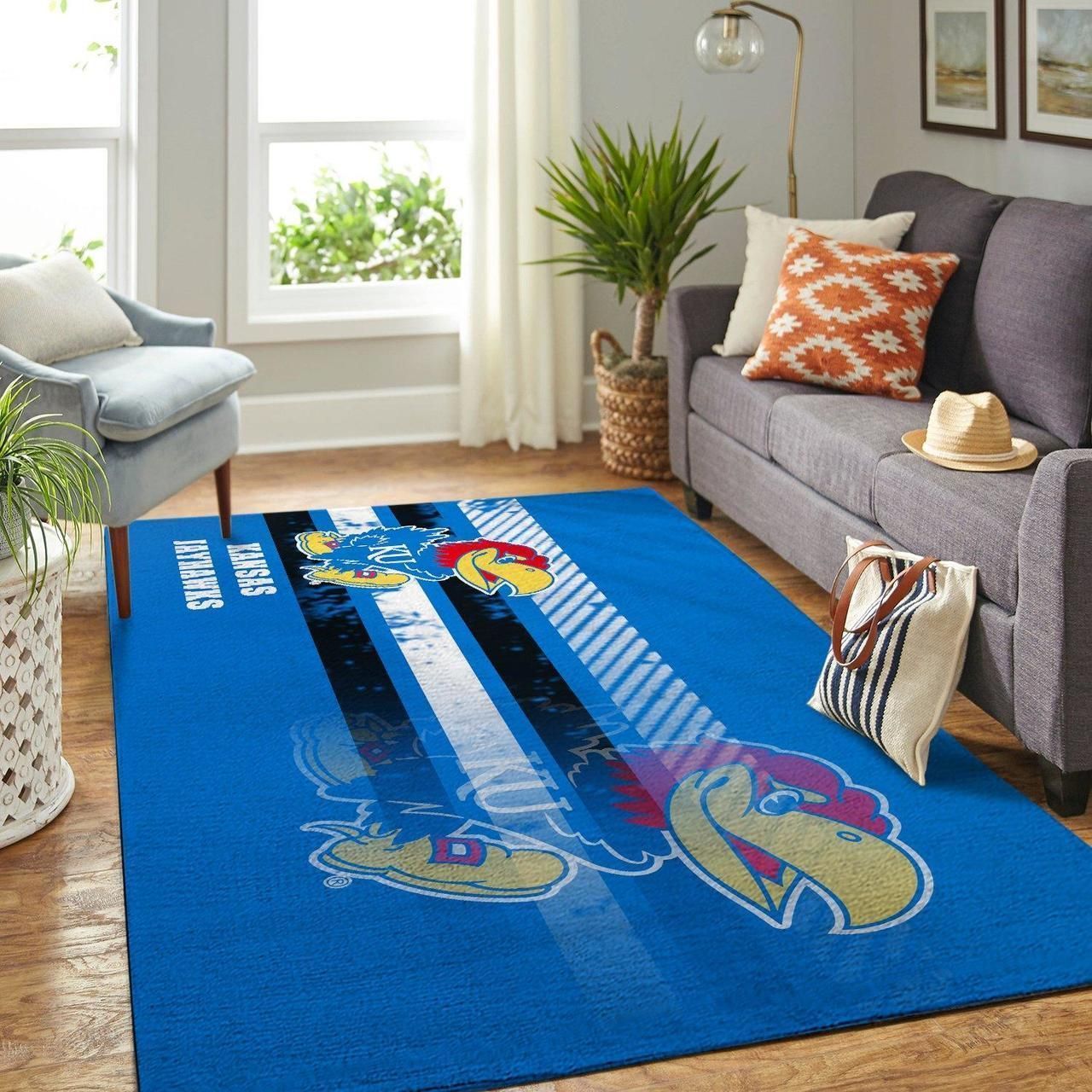 Kansas Jayhawks Custom Ncaa Mat Type 8449 Rug Home Decor Living Room Area Carpet